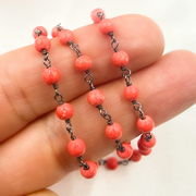 Red Coral Wire Wrap Chains